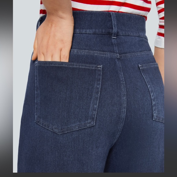 High Waisted Decorative Button Straight Leg Stretchy Casual Boyfriend Jeans - Picture 5 of 8